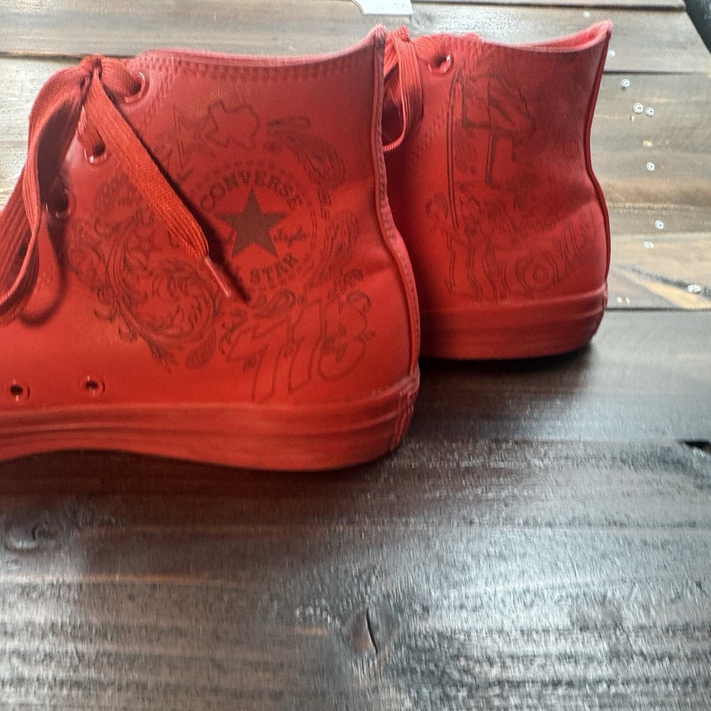 Chuck Taylor Converse High Top Sneaker Laser Tec Tuff Engraved H-Town Mens 12 - Picture 12 of 16